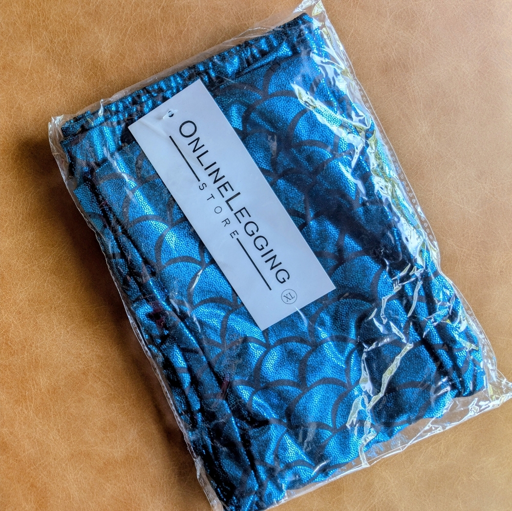 Mermaid Fish Scale Leggings by ONLINE LEGGING STORE - XL - NWT - Picture 8 of 9